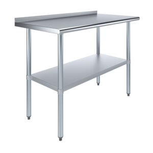 24" X 48" Stainless Steel Work Table with 1.5" Backsplash