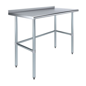 24" X 48" Stainless Steel Work Table Open Base with 1.5" Backsplash