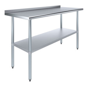 24" X 60" Stainless Steel Work Table with 1.5" Backsplash