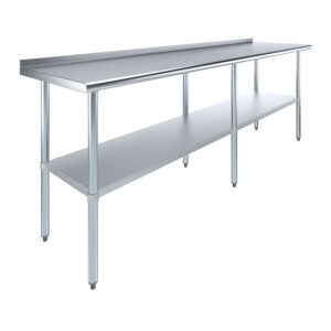 24" X 96" Stainless Steel Work Table with 1.5" Backsplash