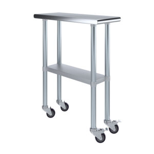 30" X 12" Stainless Steel Work Table With Undershelf & Wheels