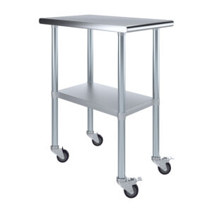 30" X 18" Stainless Steel Work Table With Undershelf & Wheels