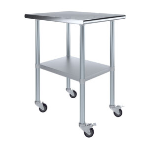 30" X 24" Stainless Steel Work Table With Undershelf & Wheels