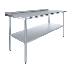 30" X 72" Stainless Steel Work Table with 1.5" Backsplash