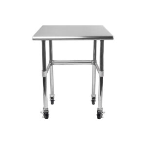 30" X 30" Stainless Steel Work Table With Open Base & Wheels