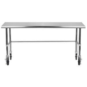 30" X 60" Stainless Steel Work Table With Open Base & Wheels