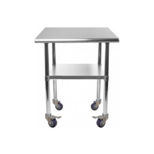 18" X 18" Stainless Steel Work Table With Undershelf & Wheels